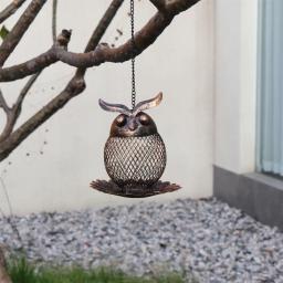 Ferro forjado coruja beija-flor alimentador de pássaro ao ar livre jardim decoração suprimentos para animais de estimação aves acessórios pássaro bebedores alimentos - Image 2