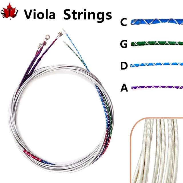 Conjunto Profissional de Cordas para Viola A-D-G-C - 2 Conjuntos de Alta Qualidade em Liga Média Macia