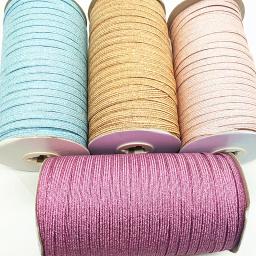 Fita elástica com Gold Wire Glitter, Spandex Band para Trim, Tecido de costura, DIY Garment, Acessórios, 2 jardas, 5 jardas, Lot, 6mm - Image 1