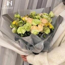 Papel de embrulho, papel de seda dourado e prateado com flores, papel de seda artesanato, material de caixa de presente diy com 10 peças - Image 5