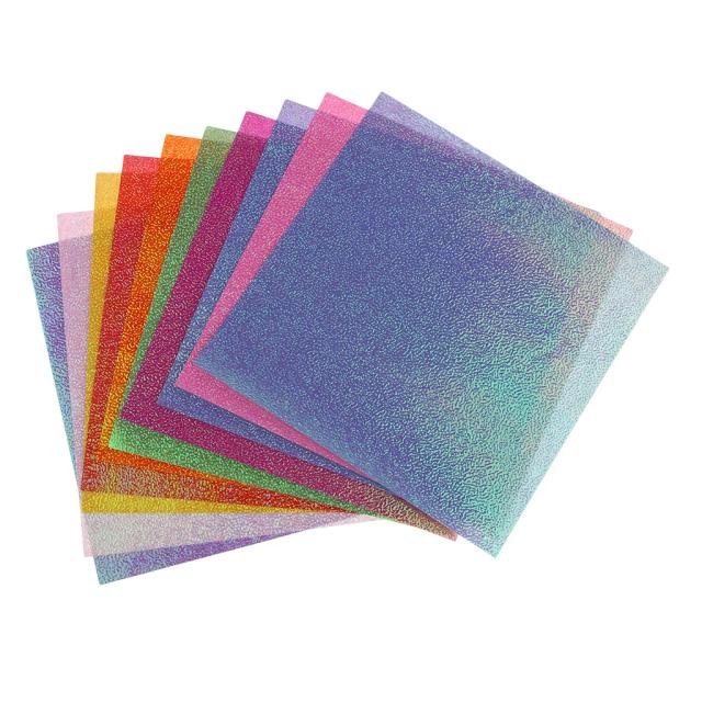 Papel de Duas Faces com Glitter para Iniciantes - 50 Peças em Tamanhos 2.76 com Cores Mistas e Fácil Dobragem