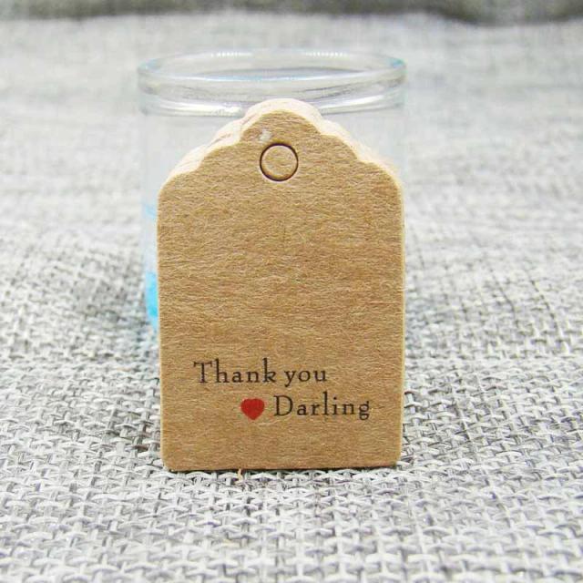 Etiquetas de Presente Marrom e Branco - 100 Pcs de Tags Redondas Artesanais para Jóias, Favores de Casamento e Decoração de Biscoitos