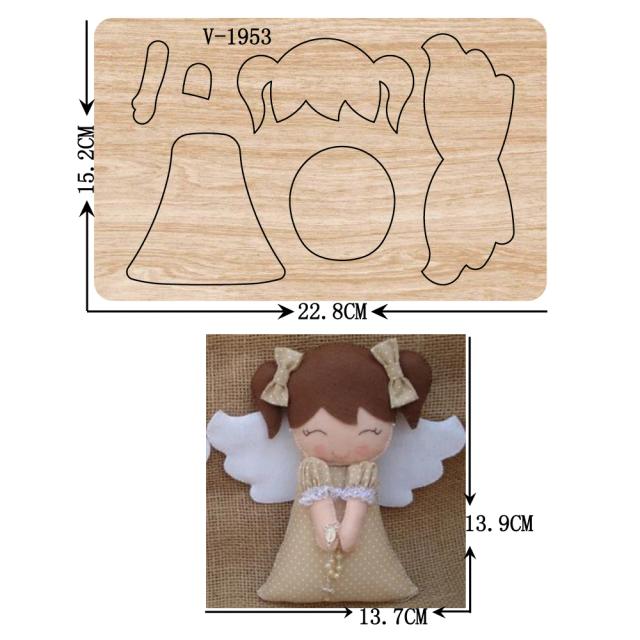 Molde de madeira em formato de anjo para scrapbooking em diversos tamanhos para álbuns criativos
