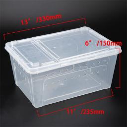 P/m/lplastic caixa de répteis, terrário transparente, recipiente de insetos, transporte de anfíbios, reprodução de comida, caixa de alimentação - Image 3