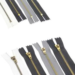 Metal Ziper Zipper para Jeans, Costura e Bolsa, Artesanato DIY, Dentes de latão, Preto e Branco, 5 PCs, 3 #, 8 cm, 10 cm, 11 cm, 12 cm, 13 centímetros, 14 centímetros, 15 centímetros, 18 centímetros - Image 1