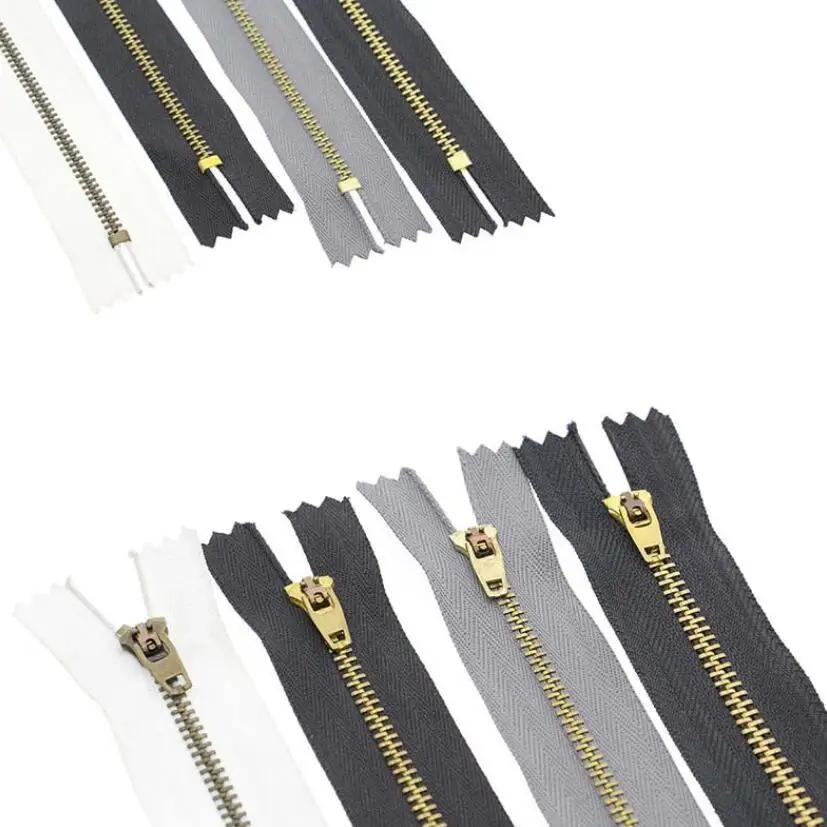 Metal Ziper Zipper para Jeans, Costura e Bolsa, Artesanato DIY, Dentes de latão, Preto e Branco, 5 PCs, 3 #, 8 cm, 10 cm, 11 cm, 12 cm, 13 centímetros, 14 centímetros, 15 centímetros, 18 centímetros - Image 1