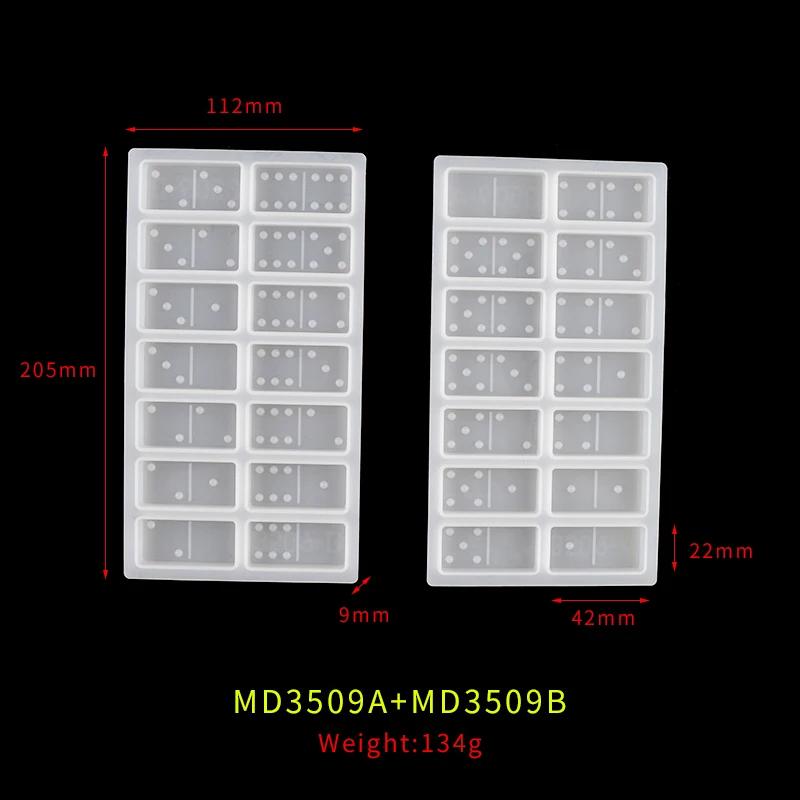 Dm177 molde de resina epóxi para artesanato artesanal, forma de jogo de fundição para dominó de cristal de silicone - Image 1