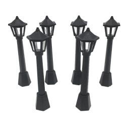 4 pçs rua post luzes modelo de trem ferroviário lâmpada pós luzes em miniatura aldeia caminho lanterna post para diy dollhouse - Image 3