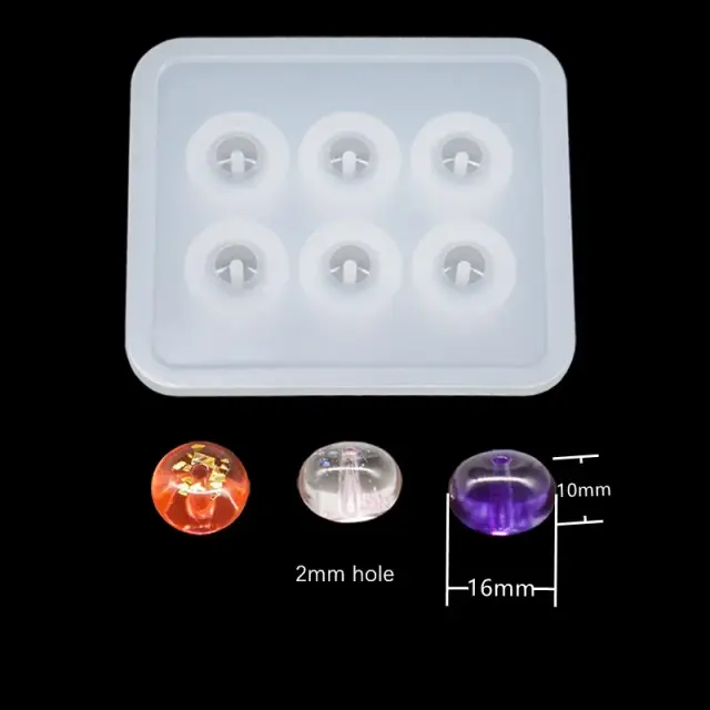 Molde de Silicone SNASAN para Contas de Jóias - 6 Compartimentos em Resina Epóxi para DIY, Formatos de Cubo e Bola (9mm, 12mm, 16mm)