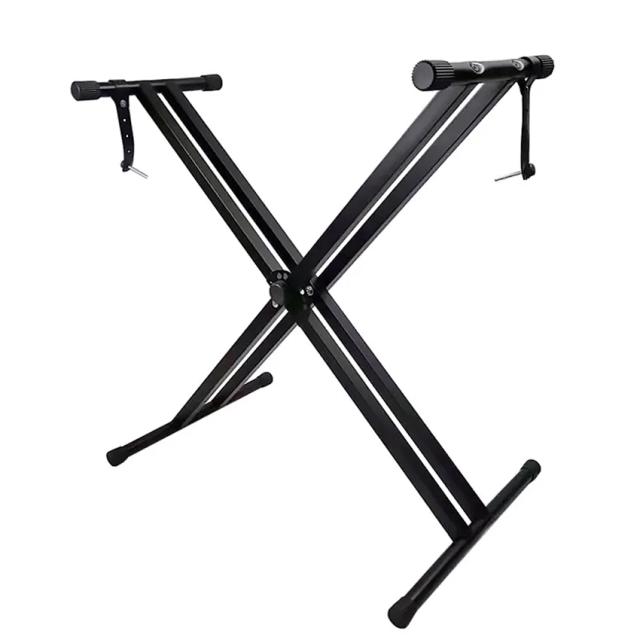 Suporte de Piano Ajustável em Metal com Tubos Duplos, Rack Universal para Teclados e Acessórios HY-X4