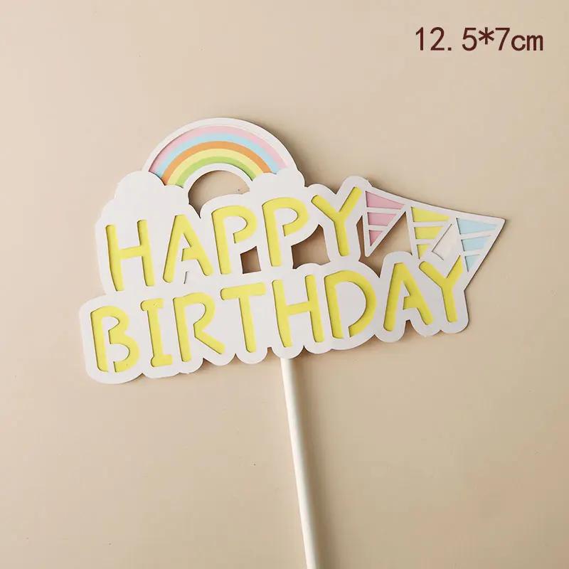 Decoração para comemoração de festas infantis, aniversário de bolos, cor vermelha, amarela, meninos e meninas, com chapéu, sobremesa - Image 1