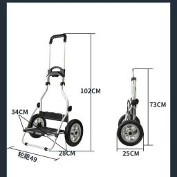 Grande inflável roda bagagem carrinho, dobrável câmera ao ar livre Trailer portátil, caminhão de mão resistente, 25cm - Image 4