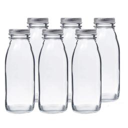 Garrafas de leite de vidro com garrafas de vidro reutilizáveis, para copos e bebidas, festas, casamentos, churrasco, piqueniques - Image 1