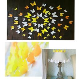 Branco 3D borboleta adesivos de parede, decalque 3D com ímã, arte criativa, animais adesivos de parede, decoração do quarto DIY, 12pcs - Image 4