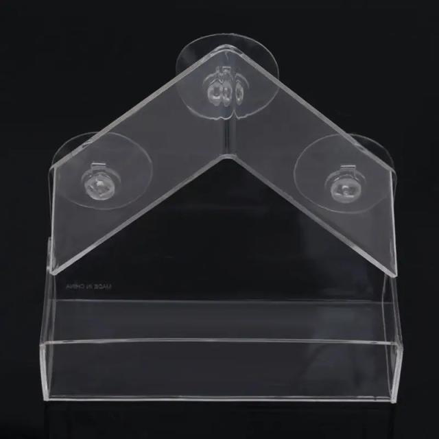 Alimentador de Pássaros com Janela de Vidro Transparente para Sementes e Amendoins com Sistema de Sucção 