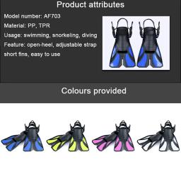 Barbatanas de mergulho ajustáveis para adultos, nadadeiras de mergulho com snorkel, pés de mergulho, equipamentos de mergulho portátil para iniciantes em esportes aquáticos, envio direto - Image 2