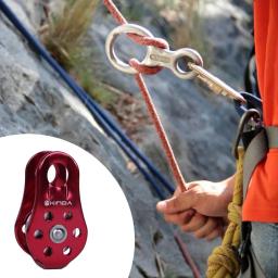 Polia única pequena profissional, liga de alumínio, rolamento de esferas, montanhismo, escalada, zíper, polia de resolução transversal - Image 2