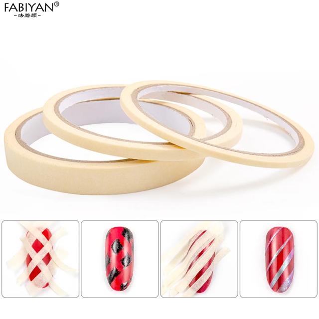 Kit de Rolo de Fita para Arte em Unhas - 3 Peças de Decoração e Guia de Pontas para Manicure Criativa