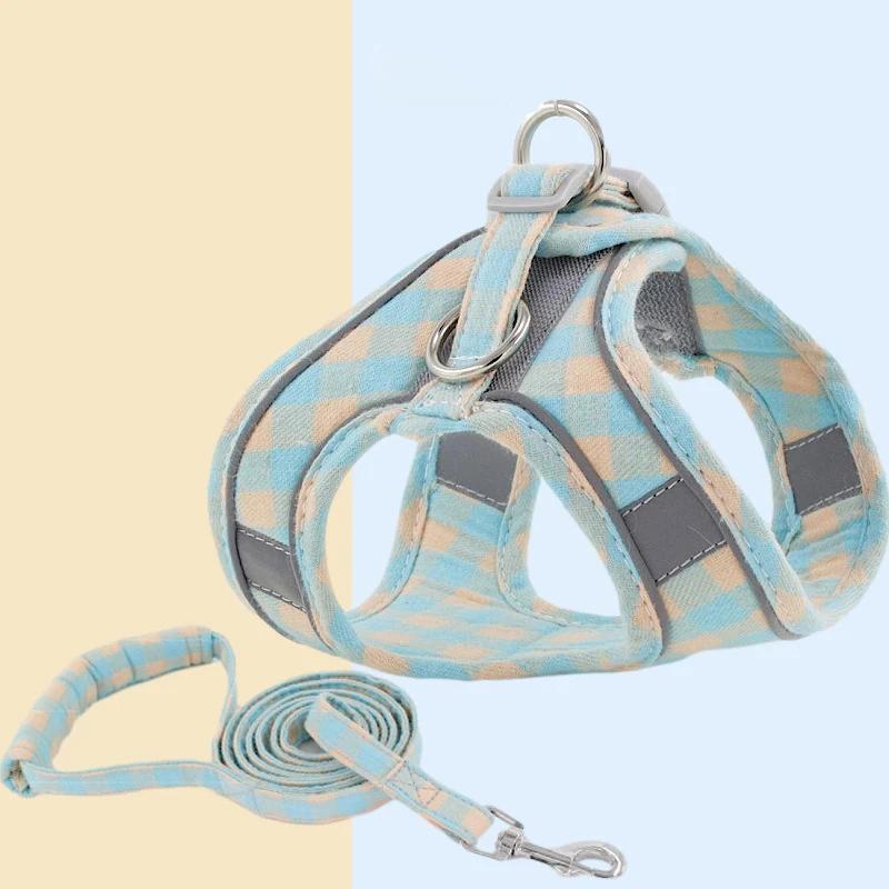 Peiteira para coleira de cães e gatos, conjunto ajustável com coleira de chumbo para gatinhos e cachorros pequenos chihuahua - Image 1