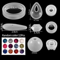 Estilo Misto de Silicone Moldes Casting Kits, Resina Epóxi Mold Tool Set, DIY Pingente, Fazer Jóias, Encontrar Acessórios, 1 Conjunto - Image 3