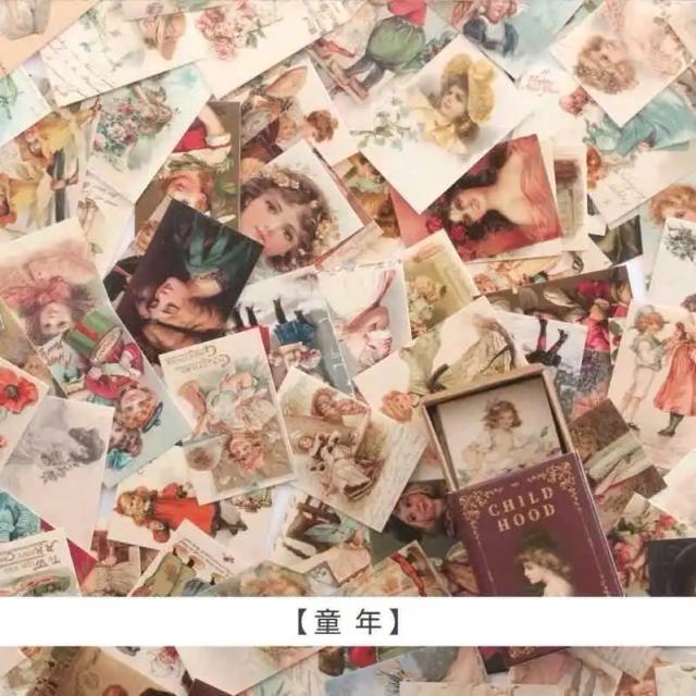 Conjunto de 100 Adesivos Vintage para Scrapbooking e DIY - Decore Seu Diário e Planejador com Estilo