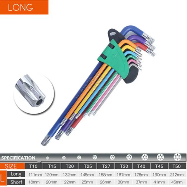 Kit Chave Allen para Bicicletas 9 Peças Braço Longo 1.5mm-10mm