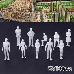 Misto Pintado Figuras Em Miniatura De Plástico, Modelo De Trem Ferroviário, Brand New, 50 Pcs, 100Pcs - Image 6