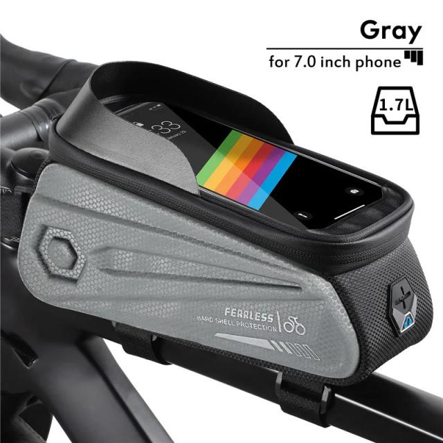 Saco Impermeável Frontal para Bicicleta: Compatível com MTB e Estrada, Com Touchscreen de 7 Polegadas e Acessórios Inclusos