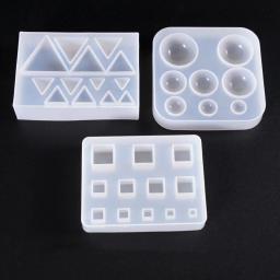 Snasan bonito contas cubo triângulo silicone molde para jóias brincos pingente que faz resina uv resina cola epoxy moldes artesanato diy ferramenta - Image 2