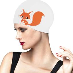 Touca de natação de borracha de silicone, gorro de cabelo longo impermeável com desenho para esportes aquáticos, acessórios de natação para meninos, crianças, homens e mulheres, unissex - Image 3