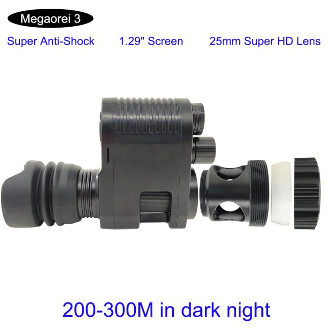 Lanterna Integrada Megaore i3 850nm com Visão Noturna e Gravação de Vídeo para Riflescope e Telescópio de Caça