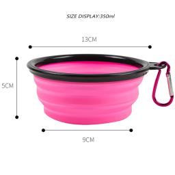 Grande tigela dobrável de silicone para animais de estimação, alimentador dobrável para cães, comida portátil, viagens ao ar livre, prato de cachorro, 1000ml - Image 2