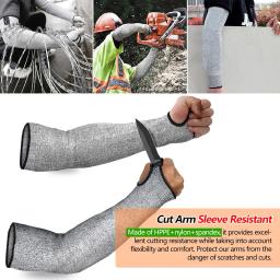 1pc nível 5 hppe corte braço manga luvas de segurança resistente anti-punctura braço de proteção para construção automóvel indústria de vidro - Image 2