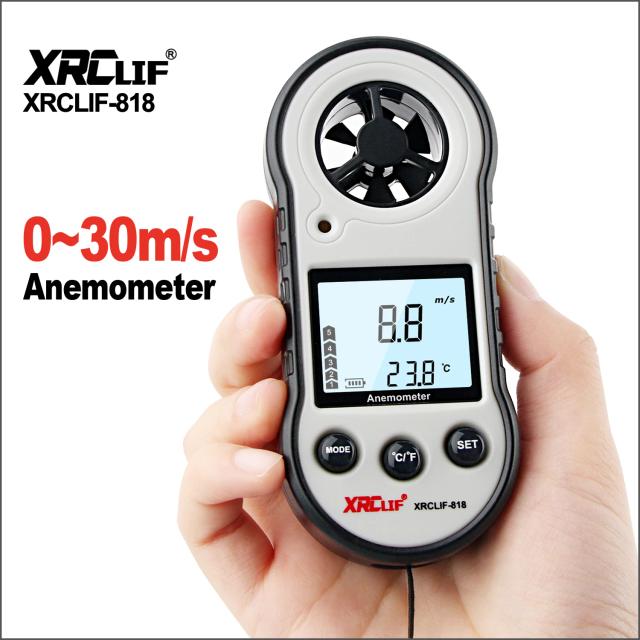 Anemômetro Portátil XRCLIF para Medição de Velocidade do Vento de 0 a 30 m/s com Display Digital