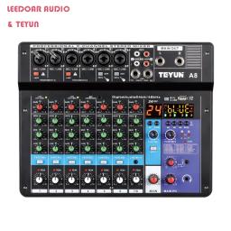 TEYUN-DJ Som Mesa De Mistura Console, Audio Mixer, Bluetooth, USB Play, Controlador De Gravação, Mixagem Console, 24 DSP Efeito, 8 6 4 Canais, 48V - Image 1