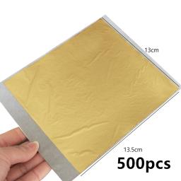 Papel folha de ouro 13x500 cm b, folhas de ouro em arte e artesanato, mobília, decoração de unhas, pintura, papel dourado em dourado - Image 2