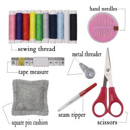 Nova cesta de costura com kit de costura artesanato de tecido ferramentas de costura pequena mini caixa de armazenamento melhor presente para a mãe diy acessórios de costura - Image 2