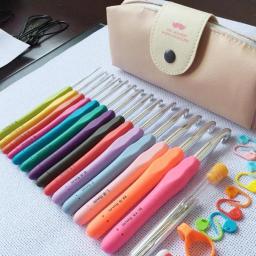 Kits de agulhas de crochê com saco, 37 peças, alça macia, conjunto de agulhas de crochê, tecelagem, tricô, com bolsa, faça você mesmo, ferramenta de tecelagem - Image 3