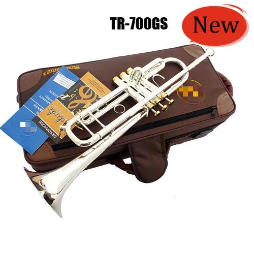TR-700 GS Bb Trompete Latão Banho Prata Laca Dourada 1 Unidade