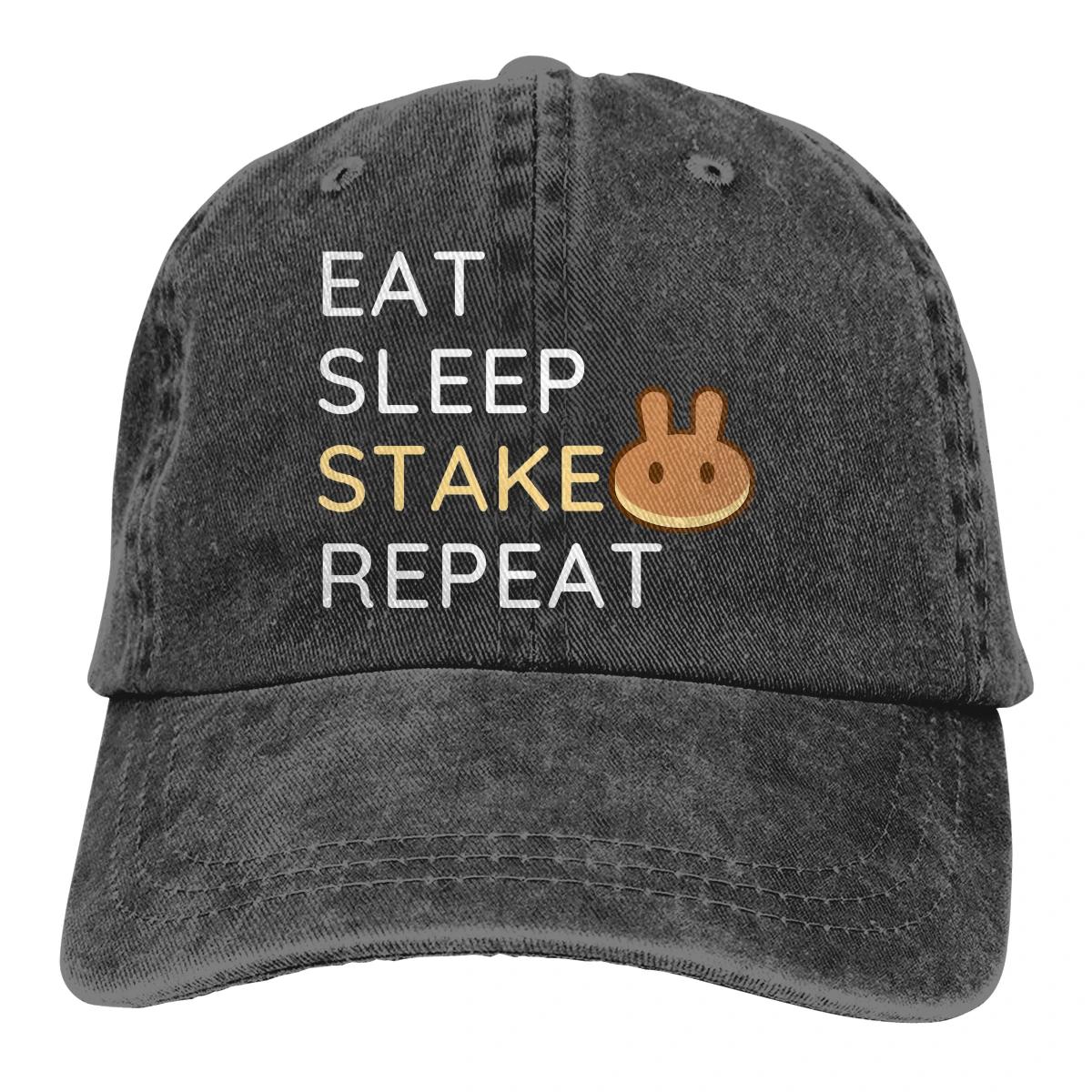 Boné de beisebol masculino lavado à moda comer estaca repetição camionista snapback bonés pai chapéu pancakeswap bolo crypto mineiros chapéus de golfe - Image 1