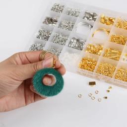 Kit de acessórios de joias, peças de metal, anel/fecho lagosta/corrente/pinos para fazer joias, faça você mesmo, pulseira, brinco, colar - Image 6