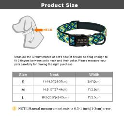 Coleira personalizada para cães, coleira de nylon com identificação de animais de estimação, estampada, para animais pequenos, médios e grandes - Image 6