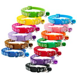 Atacado 24 pçs pata bonito pet coleiras gato cachorro colar filhote de cachorro com sino gatos colar colar cachorro colar de corrente decoração da placa - Image 2