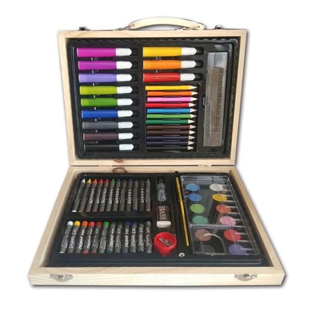 Conjunto de Pincéis Coloridos para Crianças - Caixa de Ferramentas de Pintura para Jardim de Infância e Presentes Criativos