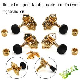 Golden Tuning Pegs para Ukulele, Cordas de Botão, Afinadores Cabeça Acessórios, Alta Qualidade, Taiwan, 2L2R, 1 Conjunto, 4 Parafusos - Image 1