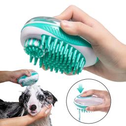 Soft Silicone Escova de Banho para Pet, Spa Massagem Pente, Chuveiro Cabelo Grooming, Pet Ferramenta de Limpeza, Cão e Gato Suprimentos, 2 em 1 - Image 1