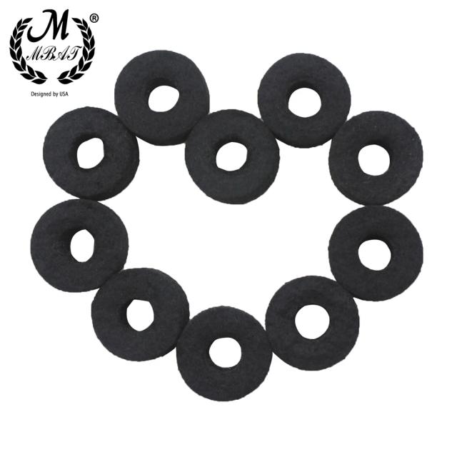 Conjunto de 10 Peças de Feltro para Tambor: Acessórios de Substituição Preto para Instrumentos de Percussão