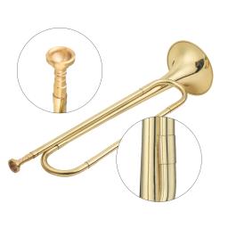 Ammoon-Brass C Bugle Call trompete banhado a ouro, trompa de cavalaria com bocal, instrumento musical para banda escolar, orquestra - Image 1