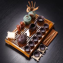 Luxo chinês conjunto de xícara de chá porcelana moderno chá cerimônia coador roxo argila kung fu chá conjunto bandeja juego de te teaware dg50ts - Image 5