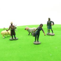 Figuras Pessoas Modelo para Diorama, Série Fazenda, Vilão, 4-Pessoas, Exibição de Mesa de Areia, Escala 1:32 - Image 6